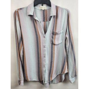 Anthropologie Striped Button Down Shirt - Pastel Hues